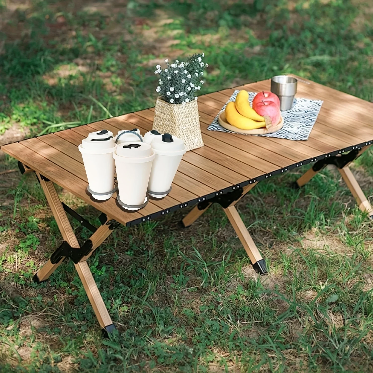 1/2 Stück tragbarer Getränkehalter mit 6 Fächern, zusammenklappbares Getränketablett mit Griff, im Taschenformat für Picknicks im Freien, Partys, wiederverwendbarer Getränkehalter – Detail 18