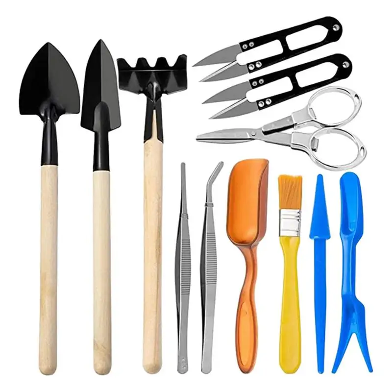 

12pcs Garden Planter Kit Succulent Plants Tools Mini Garden Hand Tools Set Indoor Bonsai Miniature Transplant Seedling Tool