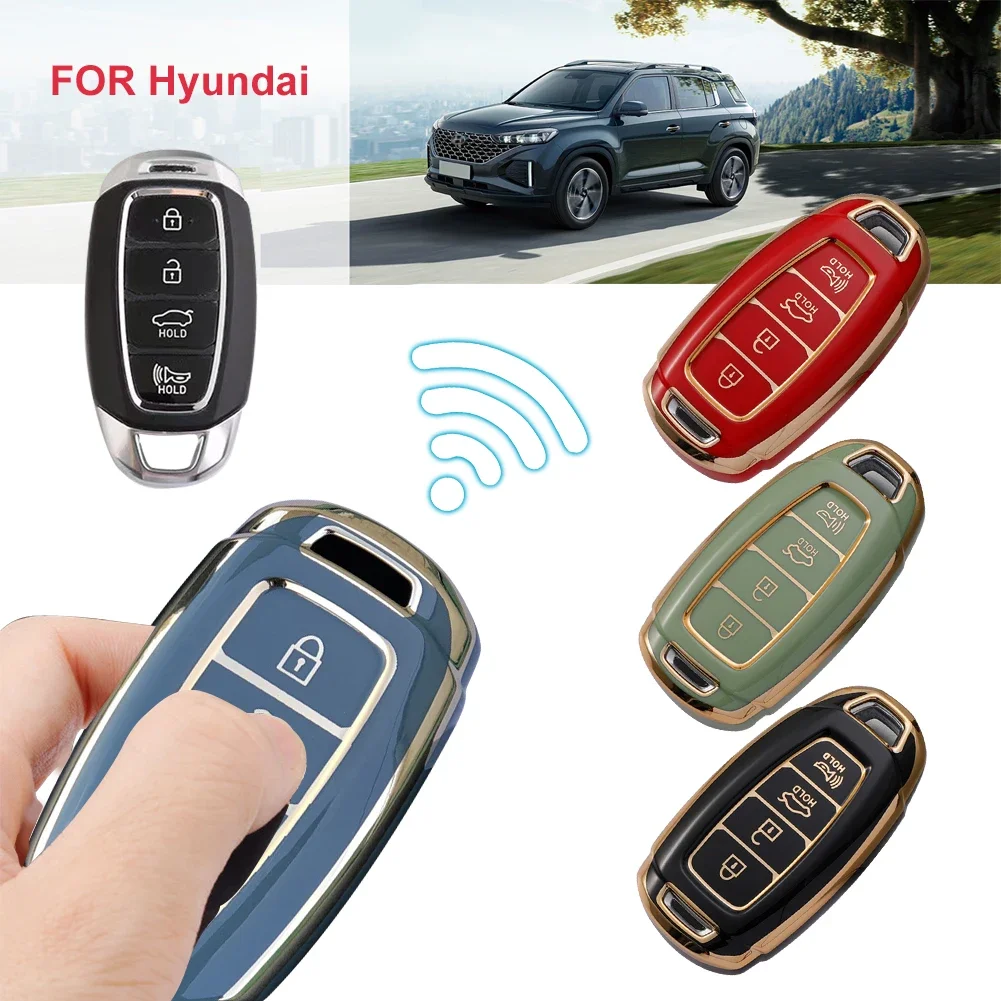 TPU Car Key Fob Case Key Fob Cover for Hyundai i30 Ix35 KONA Encino Solaris Azera Grandeur Ig Accent Santa Fe Palisade Keyless