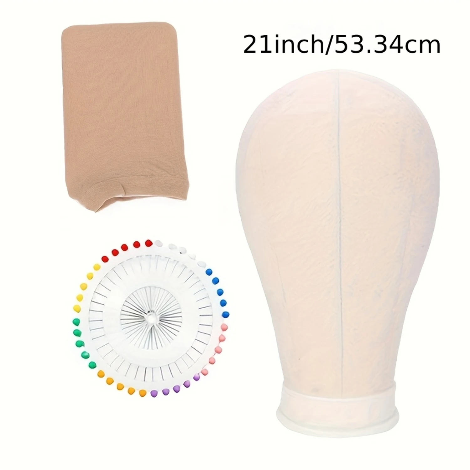 

21-24 Canvas Head Mold with Mounting Holes, Suitable for Making Wig Wig, Suitable for Wig Wig with Plate of Pins and Mesh Cap