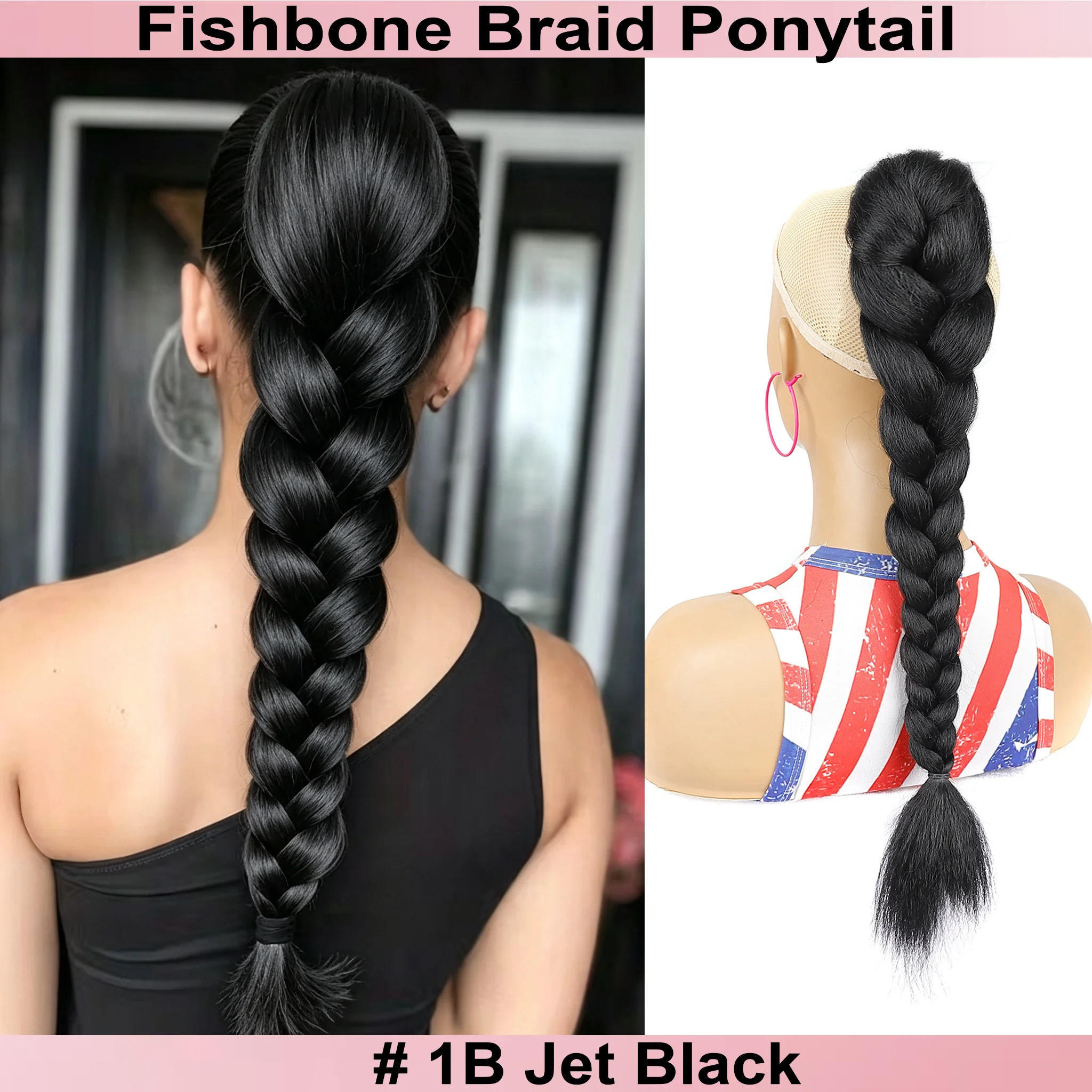 Drawstring Synthetic Braid Ponytail Wig with Braids Suitable for Daily Life Designed to Add Volume And Length for Women