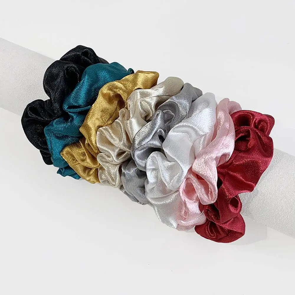 

Ponytail Hair Ties Elastic Rubber Hair Bands Sweet Accessories Satin Hair Scrunchies Set Solid Colorful Ropes Lovely Headwear