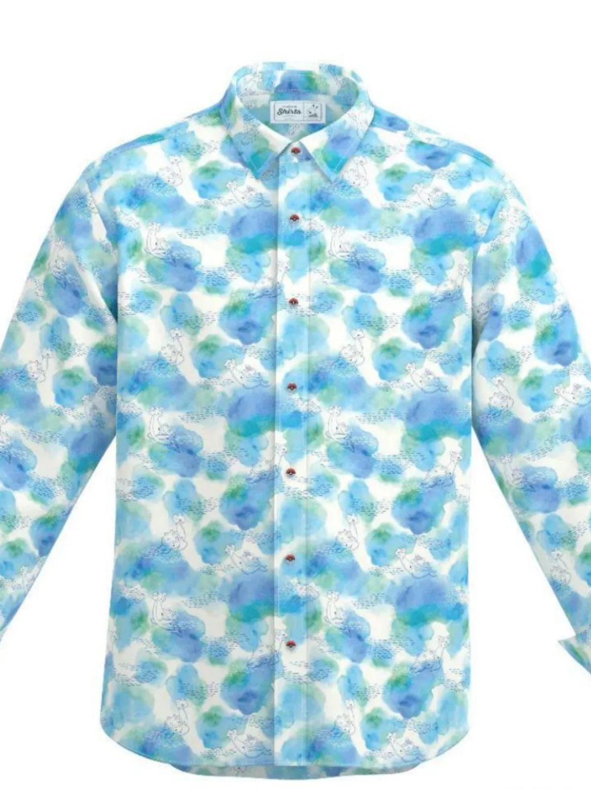 

Men's 3D Digital Print Lapel irt Long Sve Faionable Slim Fit Autumn Wear Casual Yet Sli M Netie irt