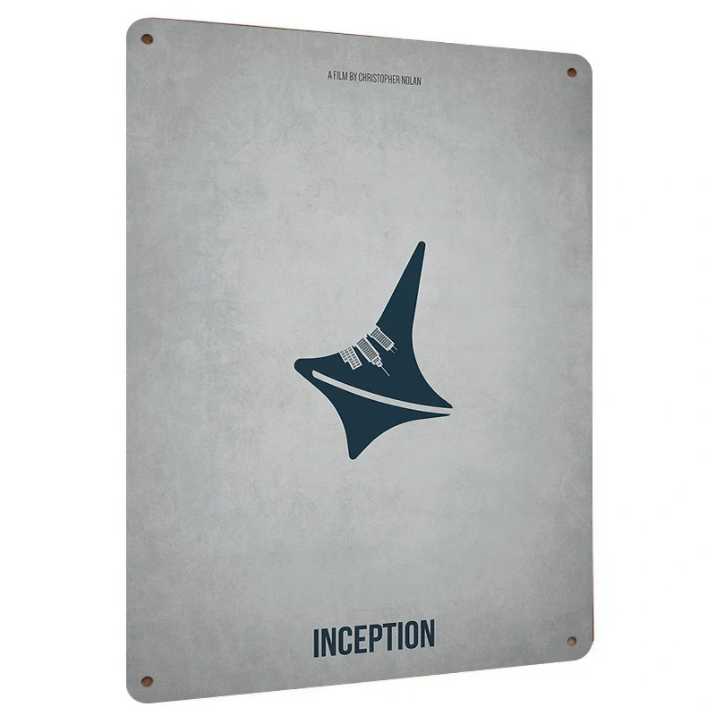 Inception Movie Poster Metal Tin Sign Modern Home Wall Decor Art Christopher Nolan Classic Film Theme Creative Wall Hanging