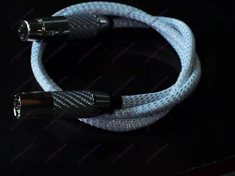 HIFI XLR Male To Female AES Digital Signal JENSEN 6N Pure Silver Cable White Carbon Fiber Rhodium Plated Tellurium Copper Plug