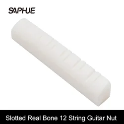 2pcs/50pcs Slotted Real Bone 12 String Guitar Nuts For Electric Guitar 43x6x8.5mm