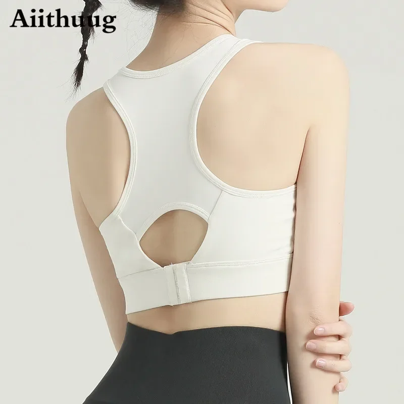 Aiithuug Women Sports Bra High Impact Full Support Bounce Control Wide Straps Hooks Wireless Workout Fitness Yoga Tops Running