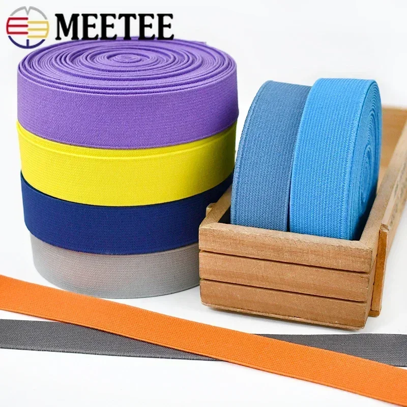 

Meetee 5Meters 20-50mm Colorful Elastic Bands Rubber Band for Underwear Bra Clothes Waistband Elasticity DIY Sewing Accessory