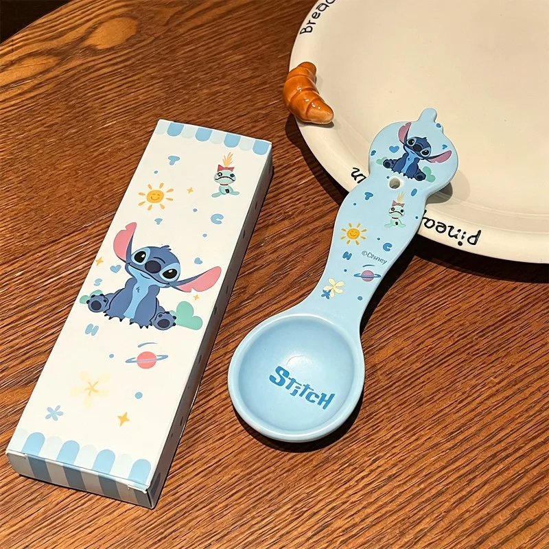 

Stitch Ceramic Spoon Zootopia Cartoon Nick Judy Personal Spoon Home Children Baby Food Dessert Soup Rice Spoon Tableware Gift