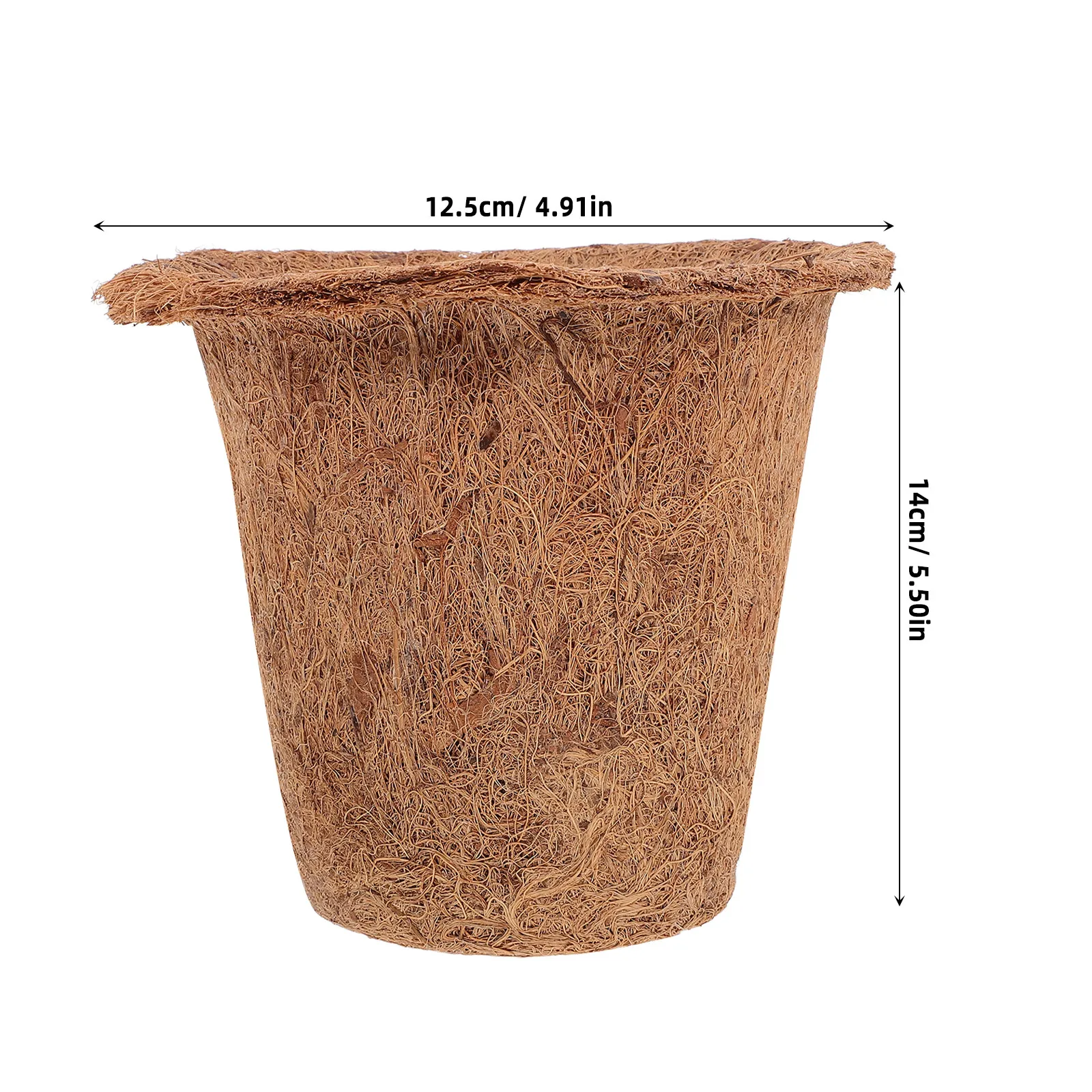 4pcs Coconut Fiber Seedling Pots Biodegradable Nursery Grow Containers With Drainage Aeration For Indoor Outdoor Garden Planting