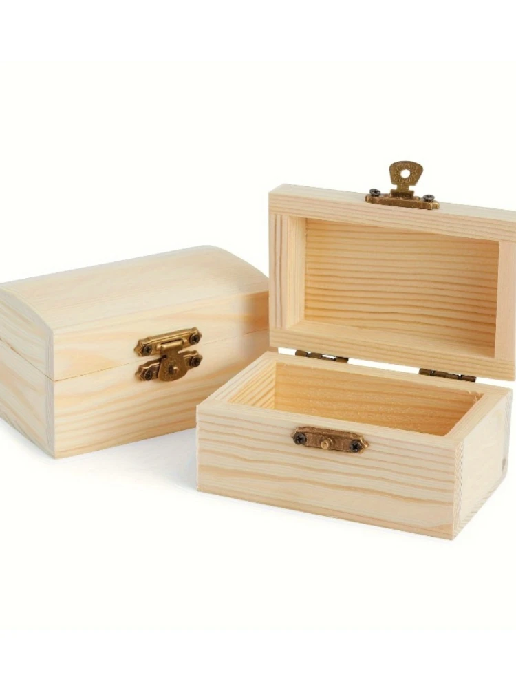 10 stks Mini Houten Sieraden Dozen Veilige Sluiting Deksels DIY Ambachten Houten Verpakking Tekening Ornamenten Desktop Decoratie Geschenkdozen - afbeelding 2