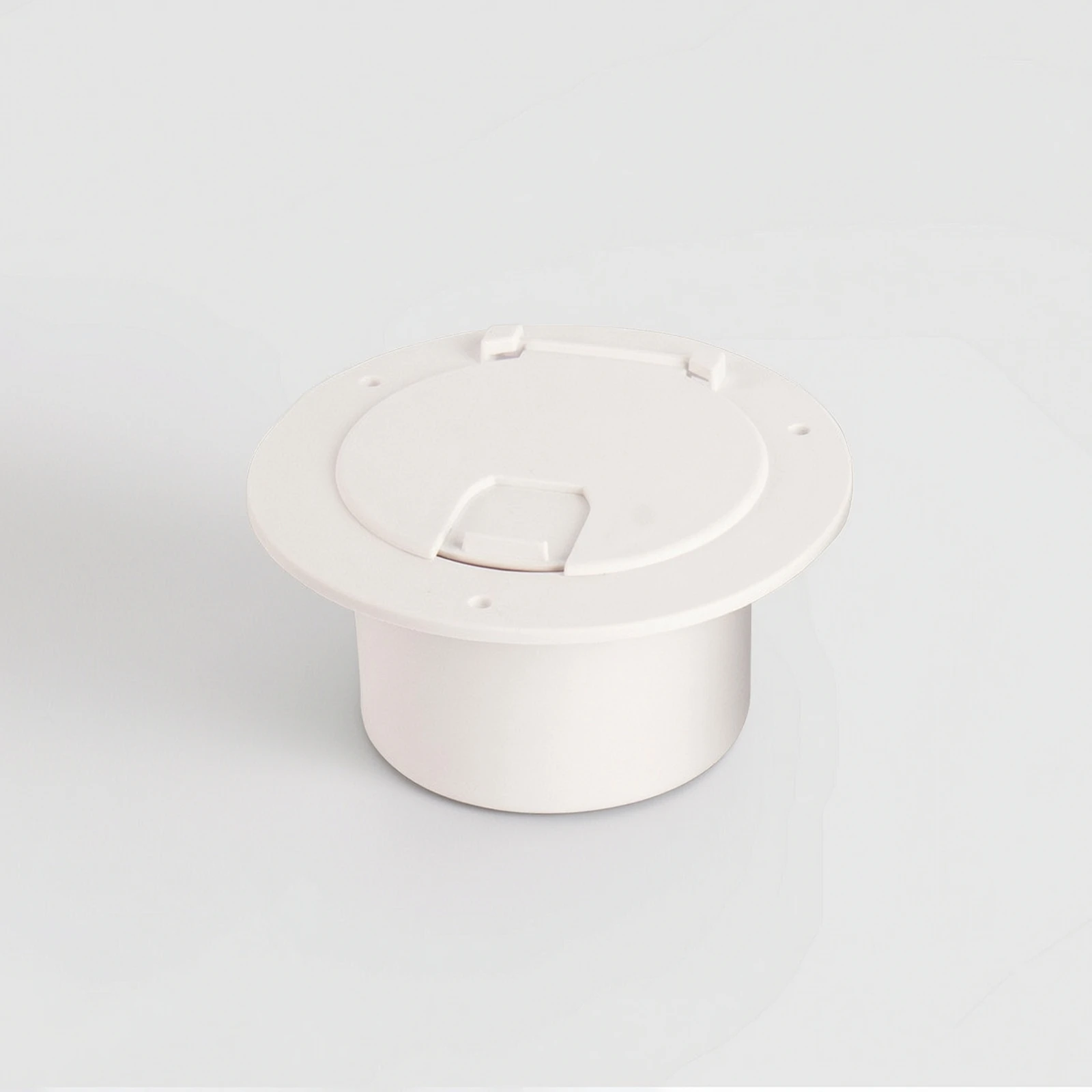 Cable Pass-Through Cover with Hinged Lid Easy to Install Face Plate Wall Grommet Insert Clean Low-Voltage for RV Owners, Boat