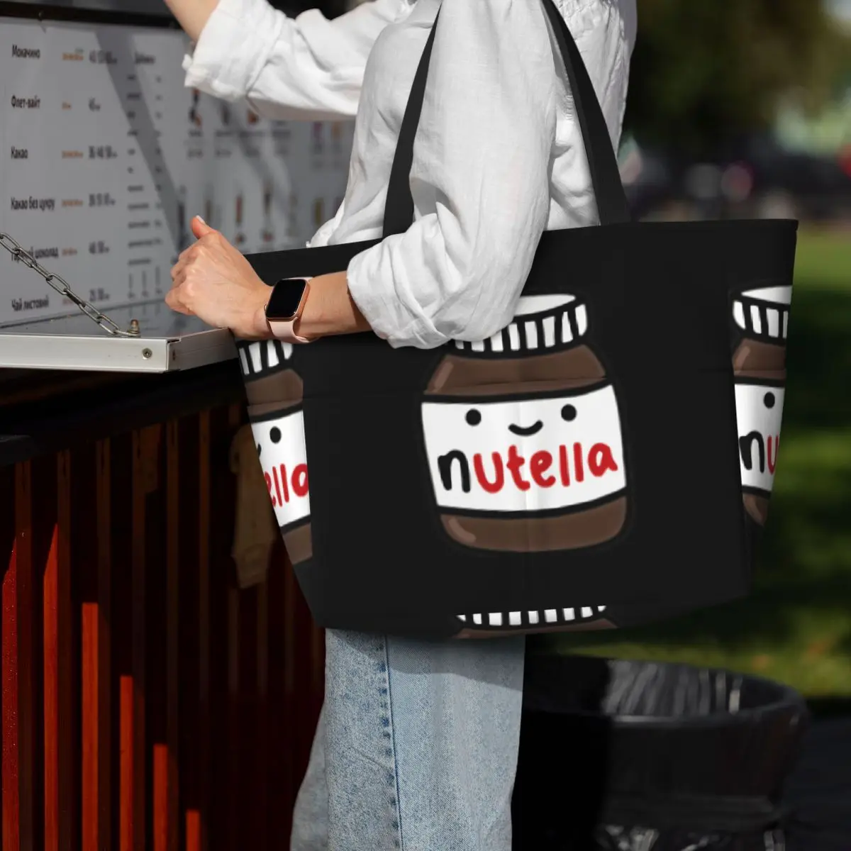 

Nutella Beach Tote Bag Sport Gym Yoga Duffle Large Tote Bag Women Travel Bag Fitness bag
