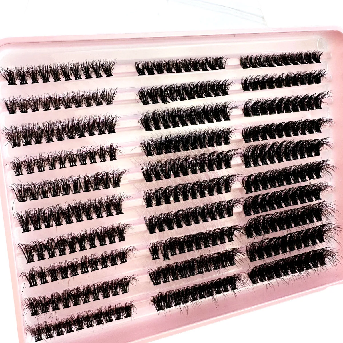 New 300/640Pcs D Fluffy Thick Eyelash Clusters D Curl Wispy Individual Lashes 60+80+100 Mix Eyelash Extensions False Eyelashes