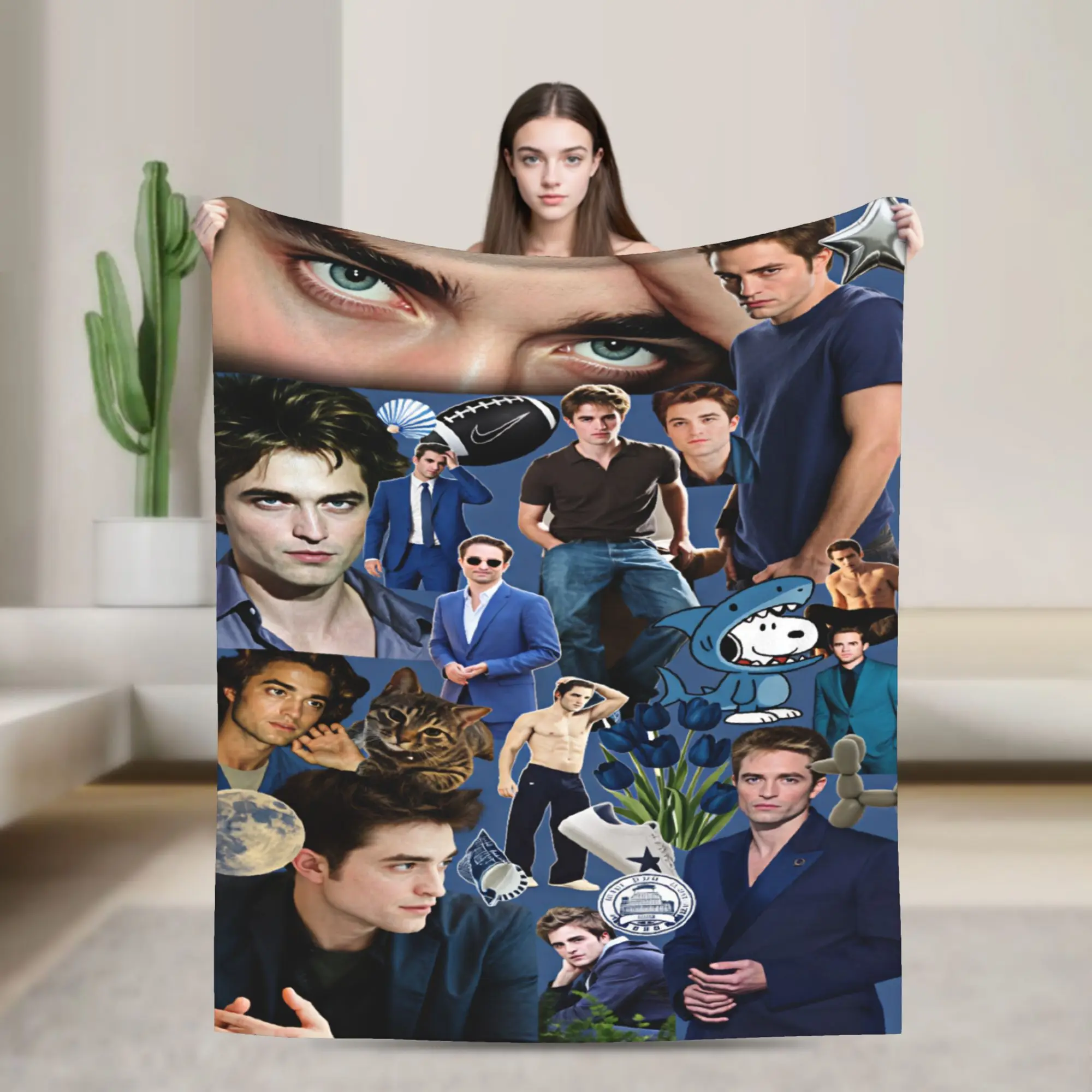 Twilight Saga Edward Bella Blanket  Camping Flannel Throw Blanket For Bedroom Soft Warm Custom DIY Quality Bedspread Gift