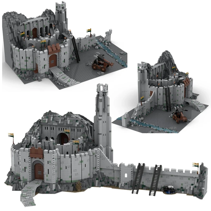 

Stock Moc-175405 and Moc-41261 Medieval Castle Helm's Deep Ucs Scale Fortress of War, 6189 Parts Building Blocks Toy Gifts