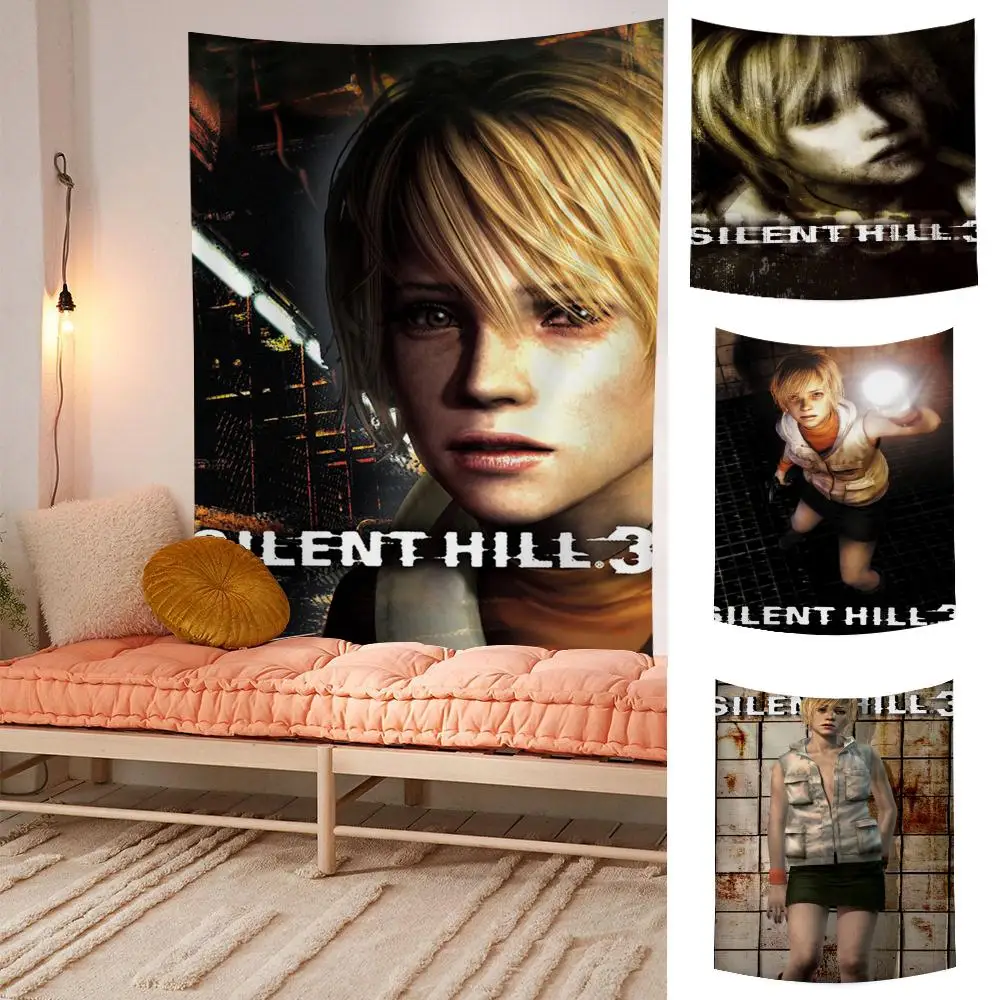 

Игра S-Silent Hill гобелен из микрофибры, настенный подвесной для спальни, гостиной, уличный фестиваль, сад, бар, фон