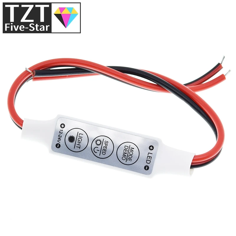 NEW 12V Mini 3 Keys Single Color LED Controller Brightness Dimmer for led 3528 5050 strip light