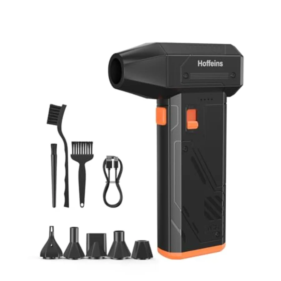 

Compressed Air Duster 130000RPM Ultra-Powerful Cordless Electric Air Blower w/Brushless Motor 3 Speed Adjustable and Rechargeab