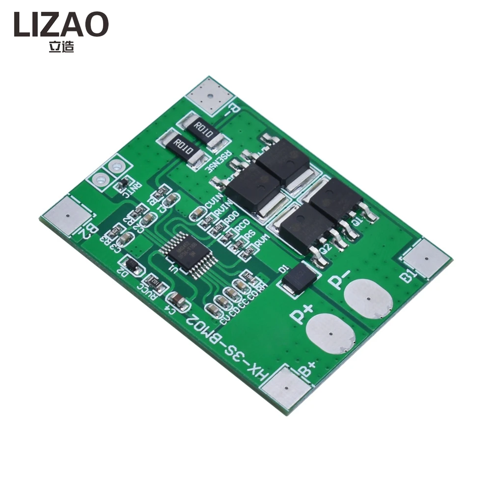 3S 11.1V/12.6V 14A 18650 Li-ion Battery Protection Board, BMS Module with Overcharge/Overdischarge Protection