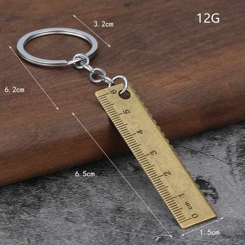 Mini Portable Metal Keychain Ruler 6cm Scale Practical Small Tool Pendant Jewelry Measurement Keyring