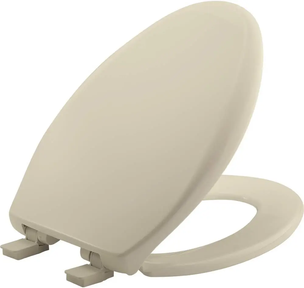 

Aurora Slow Close Toilet Seat, Easy Clean Hinges, Adjustable Fit Plastic Elongated Bone Made in USA