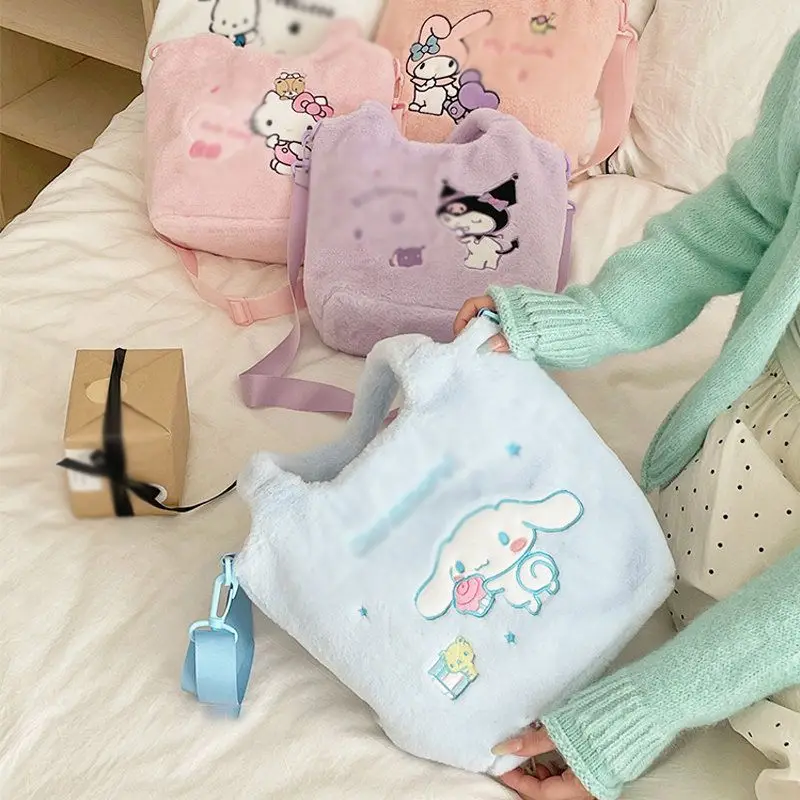 

Sanrio Cute Cartoon Girly Heart Melody Plush Handbag Commuter Versatile Large Capacity Student New Style Casual Crossbody Bag