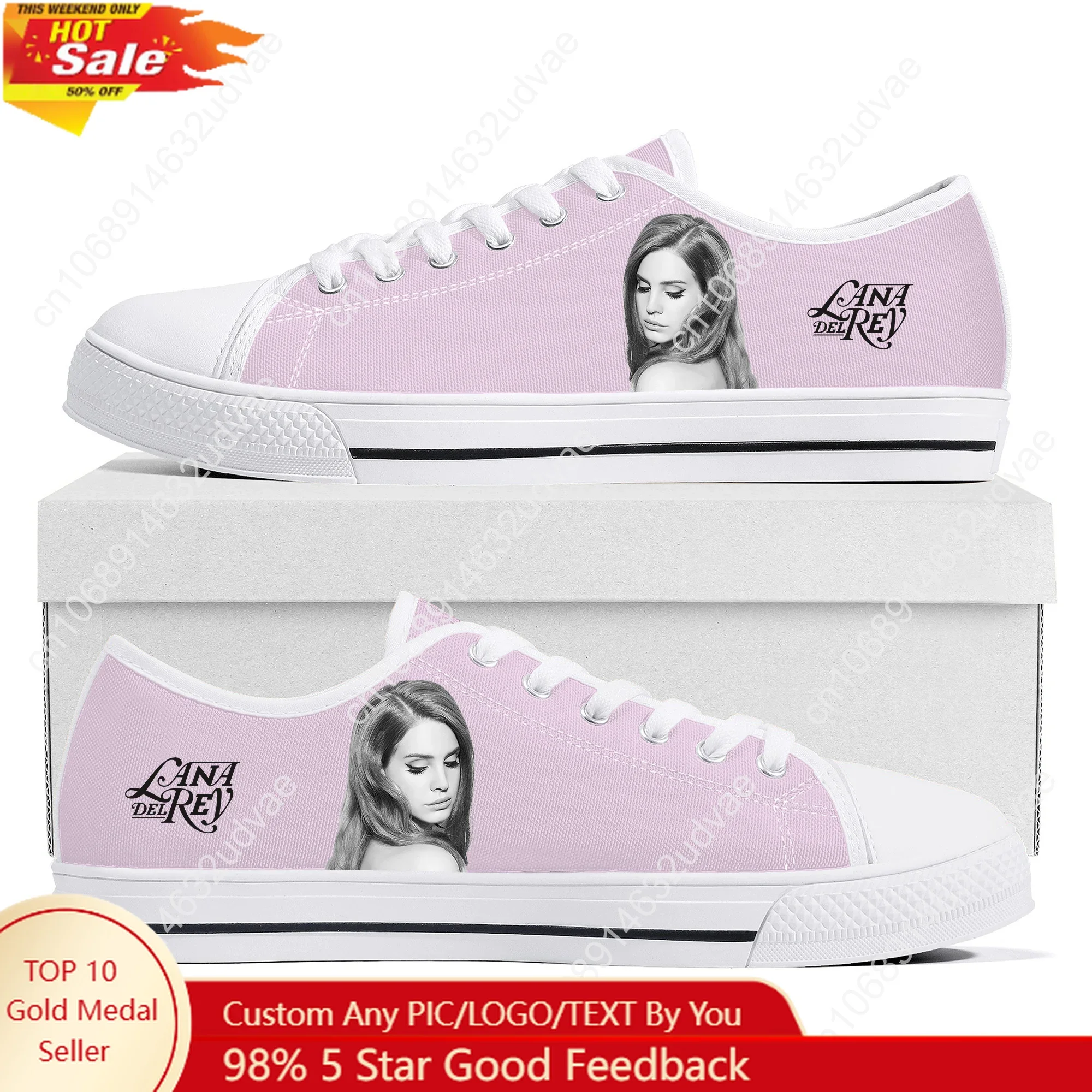 

Lana Del Rey Singer Low Top Shoes Man Woman Teenager Canvas Casual Sneaker Durable Sneakers Couple Footwear Custom Shoe White