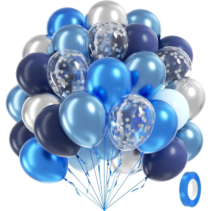 60Pcs Blue And Silv…