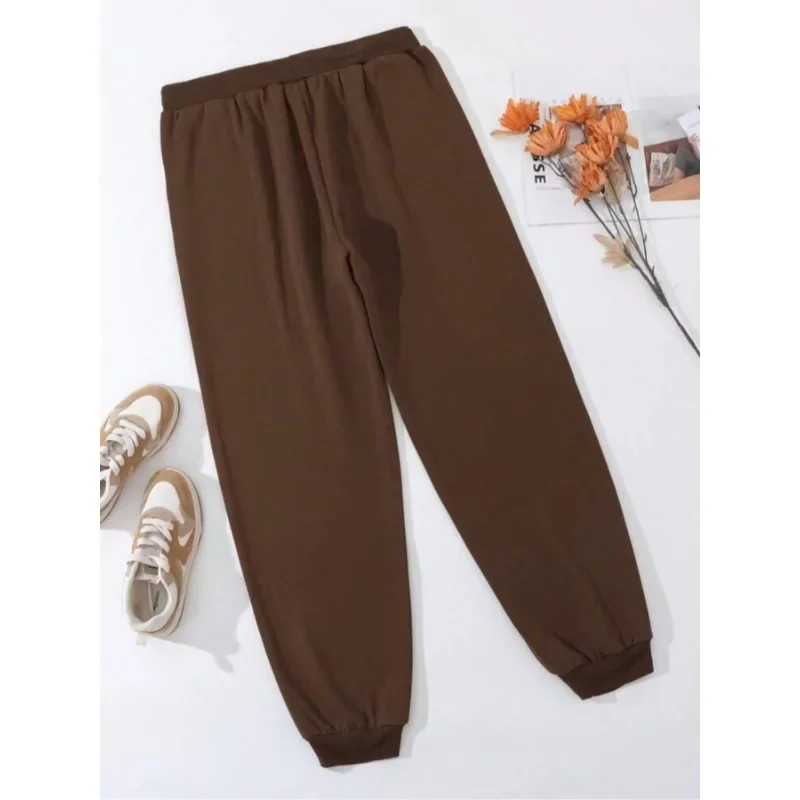 Pantalones cómodos de talla grande 1XL-5XL para mujer, informales, versátiles, de Color sólido, con cintura elástica, adecuados para ir al trabajo