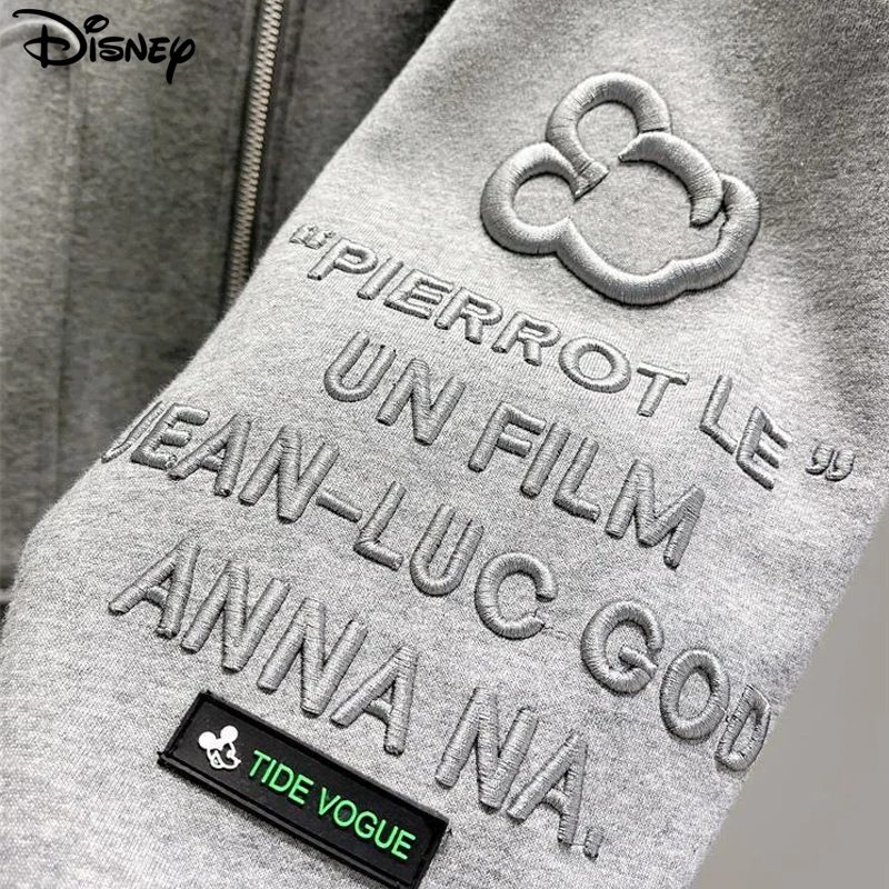 Disney nueva llegada Top moda Otoño algodón suelto Ins Casual dibujos animados bordado Mickey Mouse sudaderas con capucha de manga larga