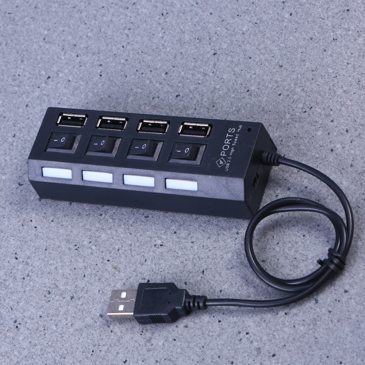 

Портативный USB-концентратор, 4 порта USB 2.0, концентратор расширения с высокими данными, USB-разветвитель для портативного ПК XP/ Vista 7 8 10 (черный)