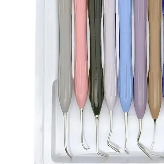 

10Pcs Dental Resin Filler Set Plastic Dresser with Silicone Handle Aesthetic Restoration Tool with Sterilization Placement tool