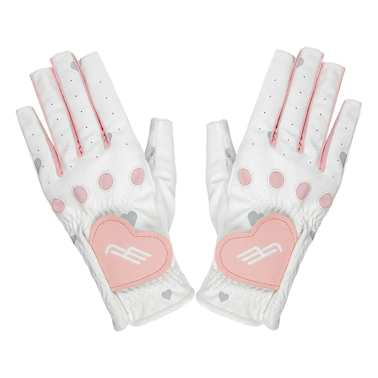 

2 Pieces Breathable Womens Golf Gloves Wear Resistant Left Right Hand Gloves Soft Ladies Fingerless Gloves for Fitness Hiking