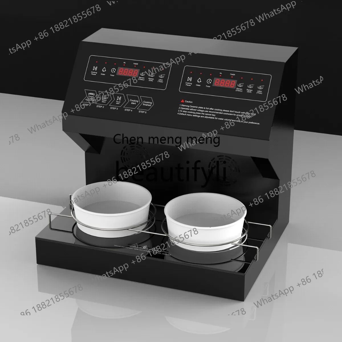 เครื่องทำบะหมี่อเนกประสงค์ Z189 แบบตั้งโต๊ะ บริการตนเอง พร้อมระบบปั๊มบะหมี่และสแกนคิวอาร์โค้ดด้วยเสียง