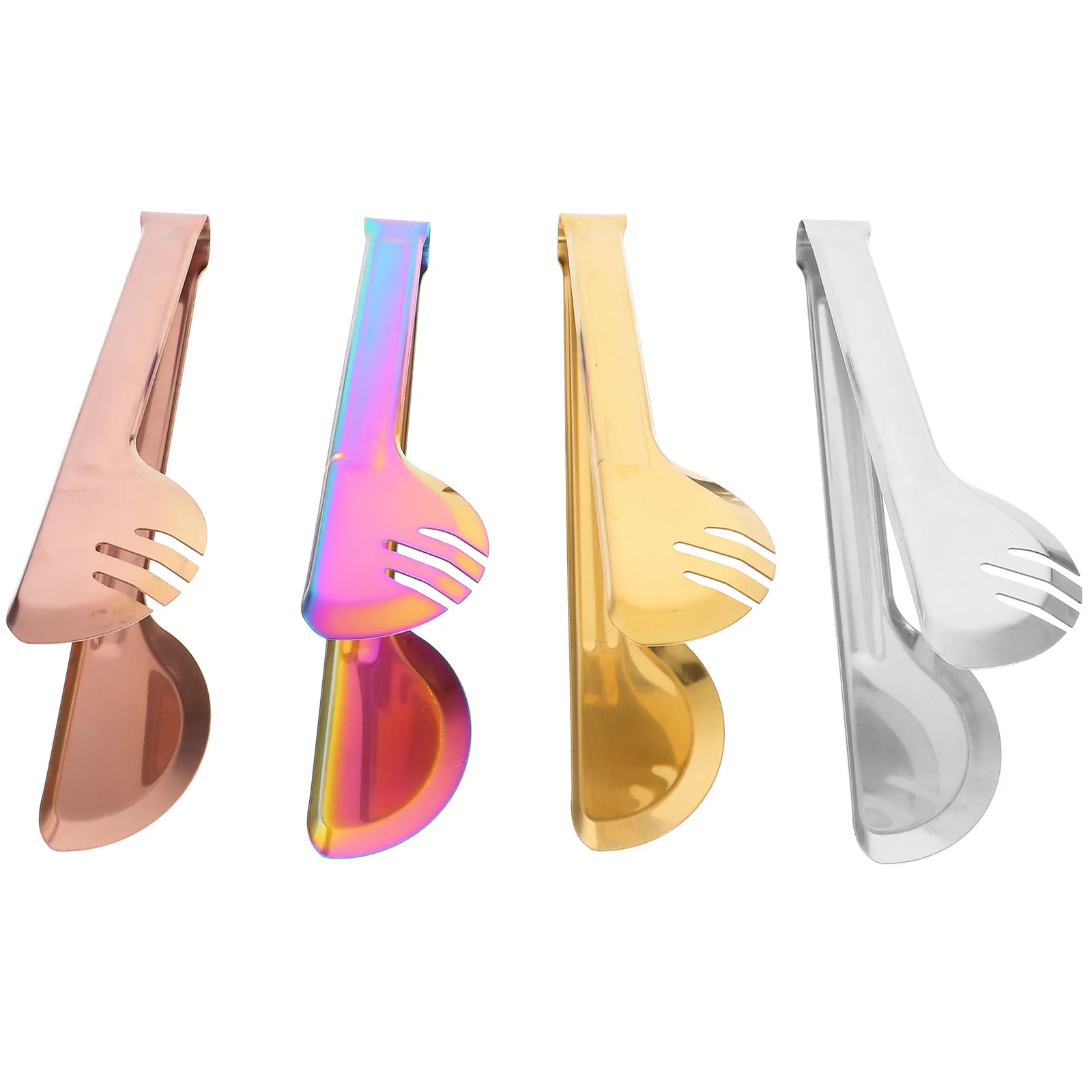 

4Pcs Stainless Steel Kitchen Tongs for Food Serving Steak Bread Salad Elegant Design Versatile Practical Tool