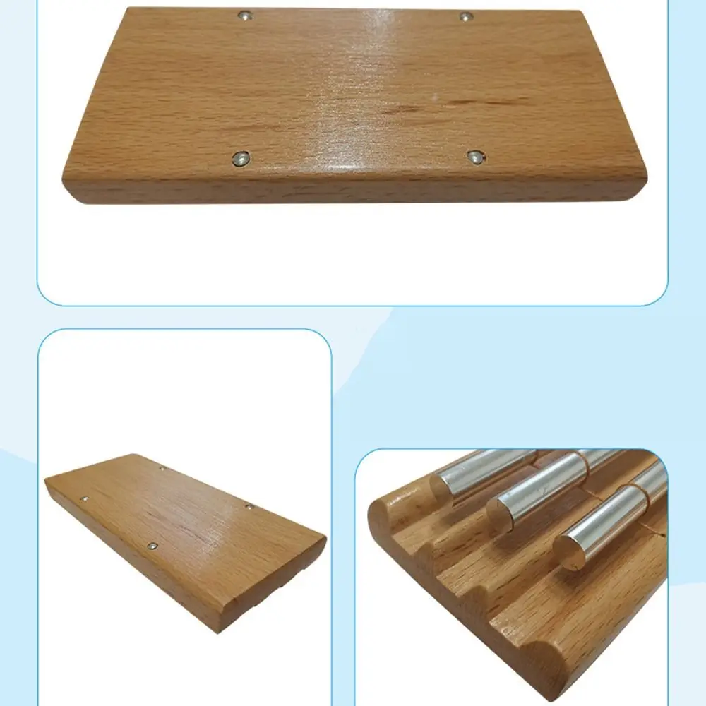 3 Tone Meditation Musical Chime with Mallet Relaxation Bell Percussion Instrument Wooden Release Pressure
