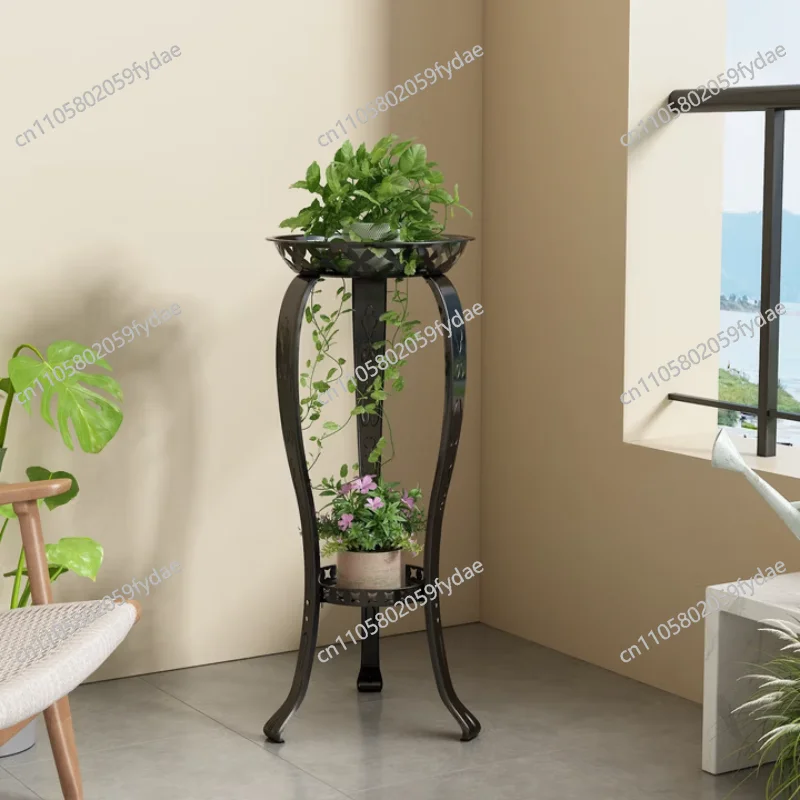 European wrought iron balcony flower stand flower pot multi-layer living room indoor and outdoor green dill hanging orchid flowe