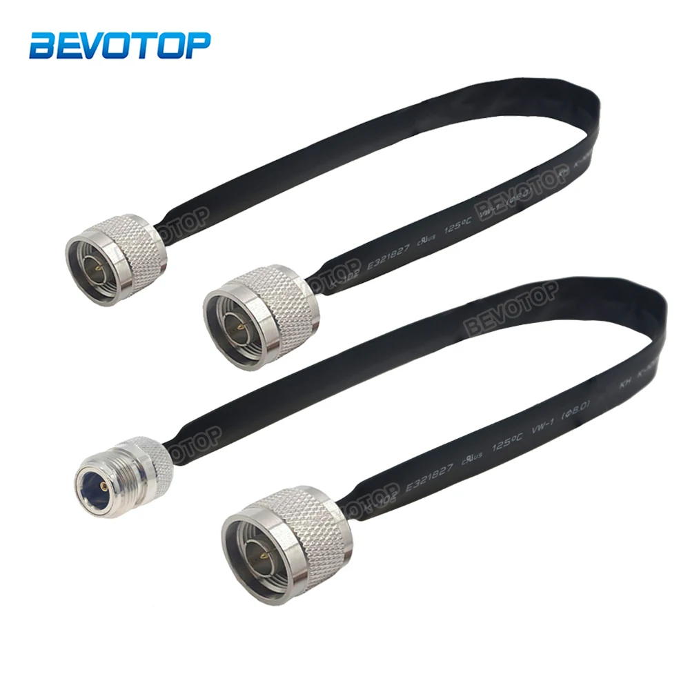 N Male to N Female Jack Door/Window Flat Cable RF Coaxial Cable 50Ohm Pigtail LTE Antenna Extension Jumper Cord Adapter