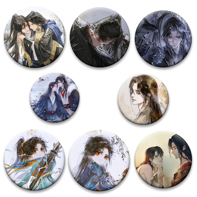 

Gu Yun Chang Geng Comics Badge Stars of Chaos Sha Po Lang Novels Pins Exquisite Round Brooches for Backpack Accessories Gifts