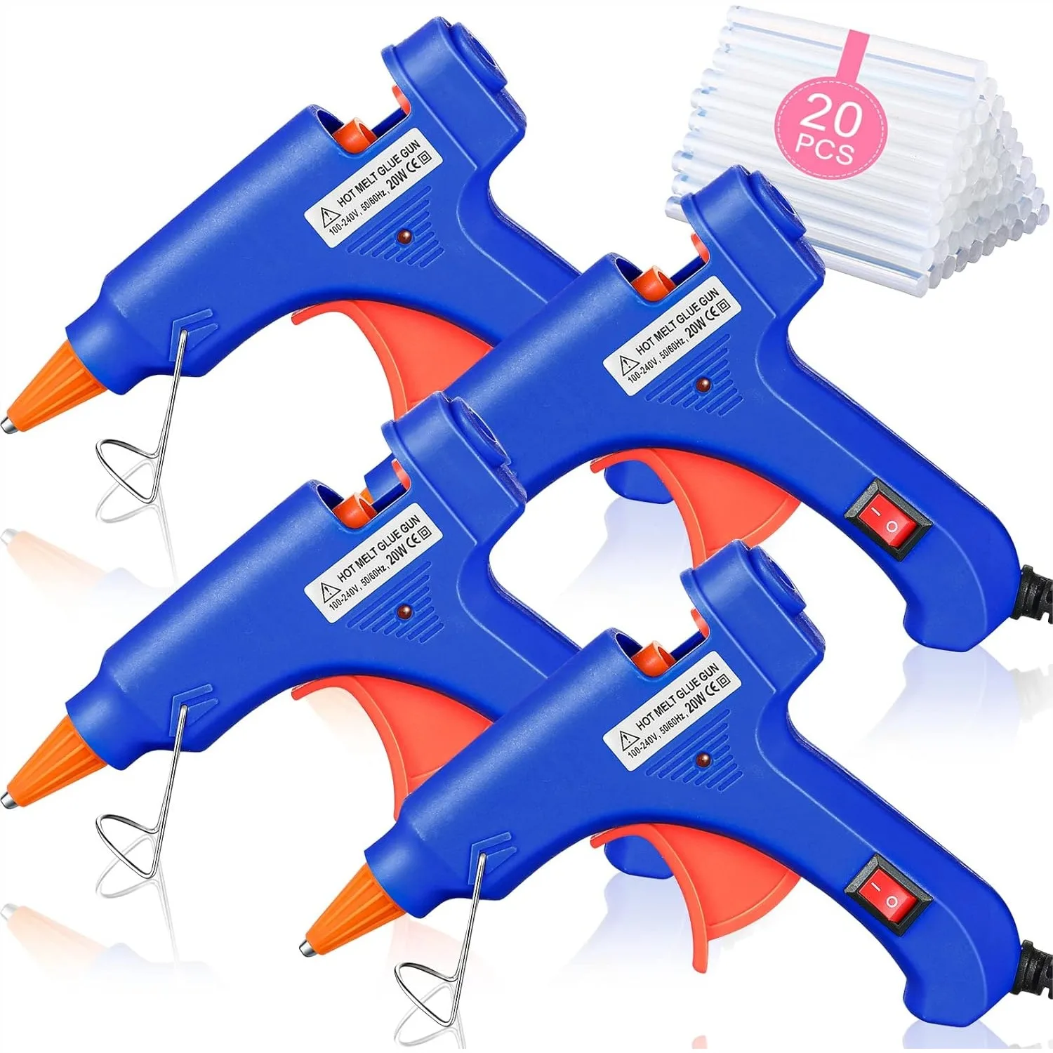 

4 Pieces Mini Hot Glue Gun With Glue Sticks For Class Projects Small Hot Melt Gun Low Temp With Rubber Protector Craft For DIY Arts Sealing Home Repairs 20 W