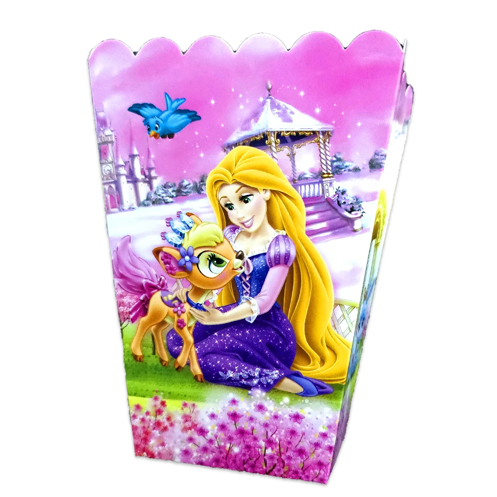 6 teile/los Tangled Rapunzel Thema Box Baby Dusche Geburtstag Party Kinder Gefälligkeiten Cookie Überraschung Boxen Dekorationen Veranstaltungen Liefert