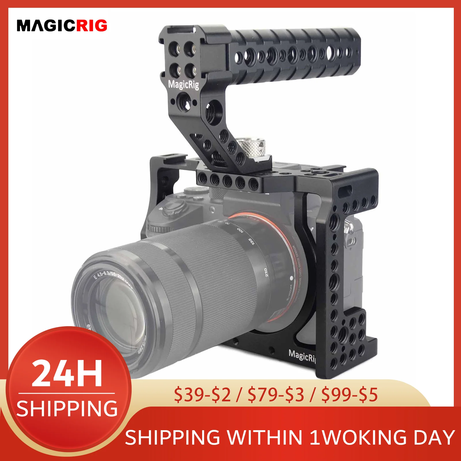 

MAGICRIG A7R3 Cage Kit with ARRI Locating Top Handle for Sony A7RIII / A7RII /A7SII / A7M3/A7II /A7III / ILCE-7RM3 /A7R Mark III