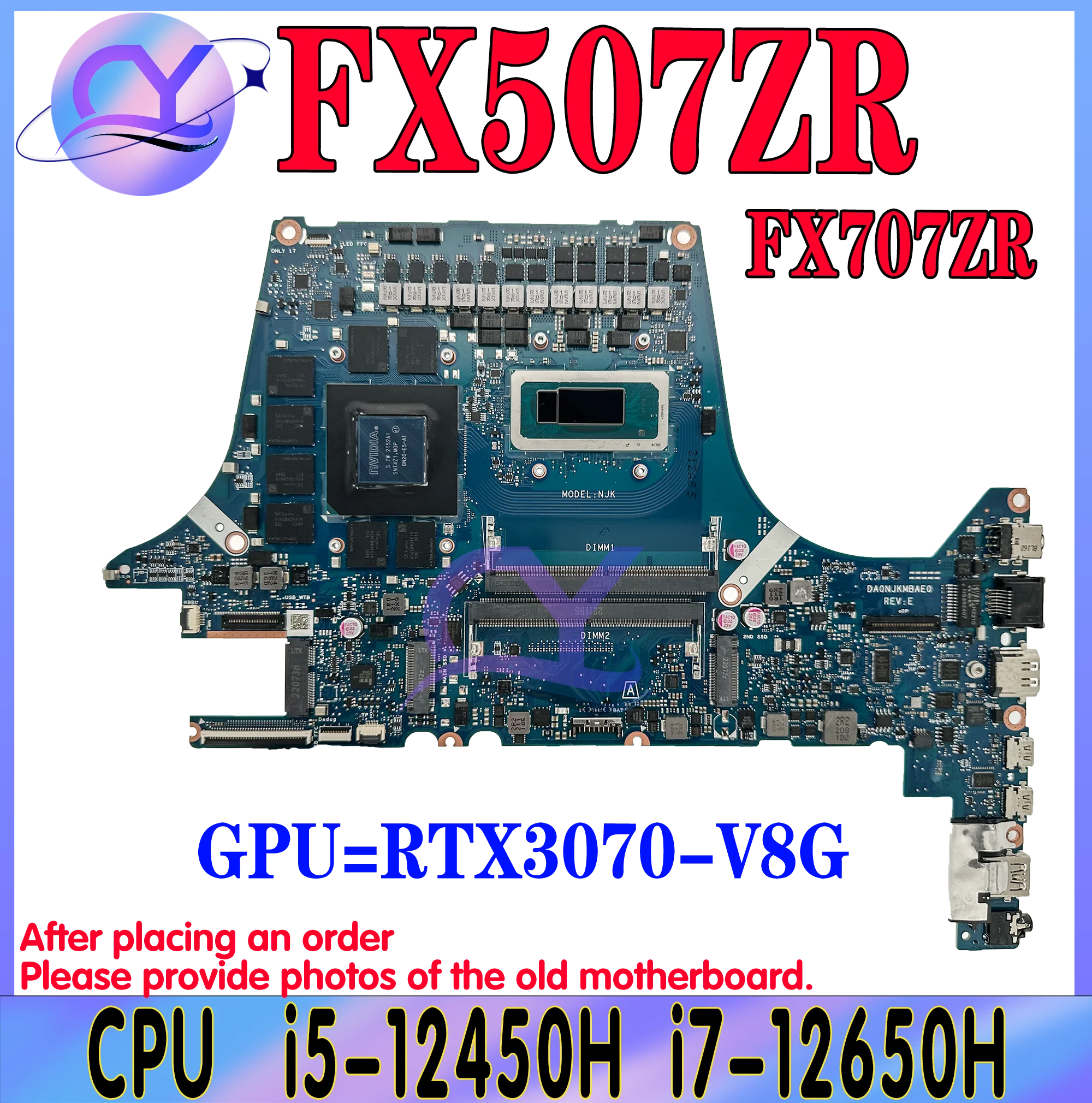 KEFU Mainboard For ASUS FX507ZM FX517ZM FX517ZR FX707ZM FX507ZR FX707ZR TUF507Z TUF707Z TUF517Z Laptop Motherboard i5 i7 i9 12th