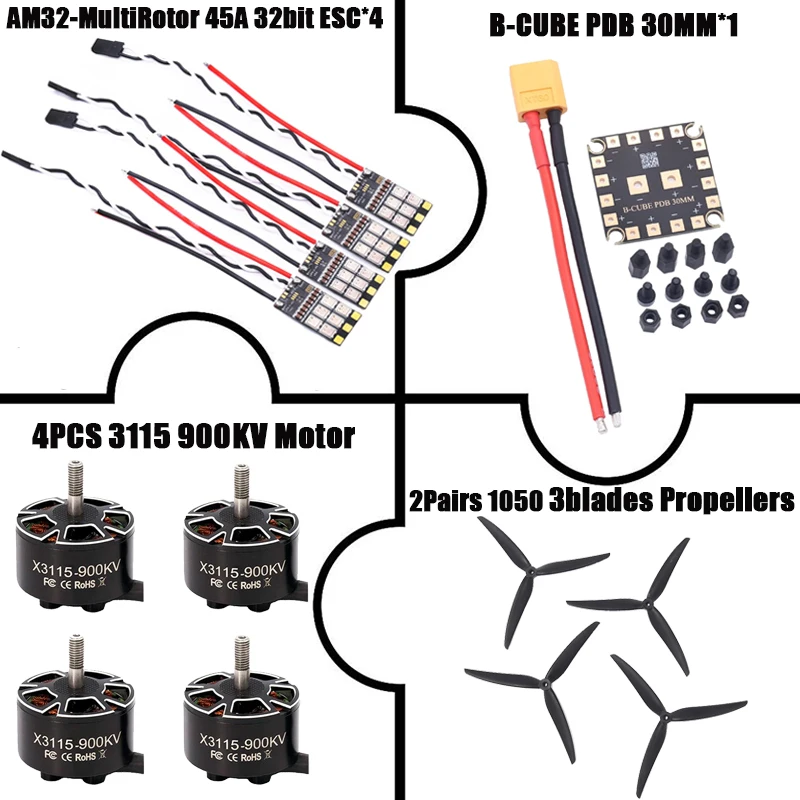 B-CUBE AM32-Multirotore 45A 32bit ESC Supporto 3-6S Supporto motore brushless DShot300 600 PWM FPV F4 722 Controllo di volo