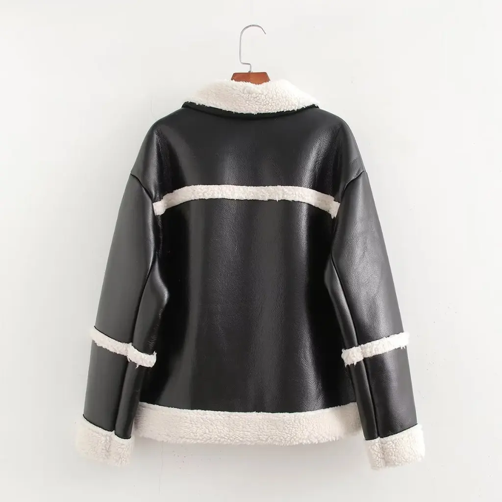 Veste de moto en fourrure pour femme, manteau de Style européen et américain, vêtements d'extérieur, vente en gros, mode automne et hiver