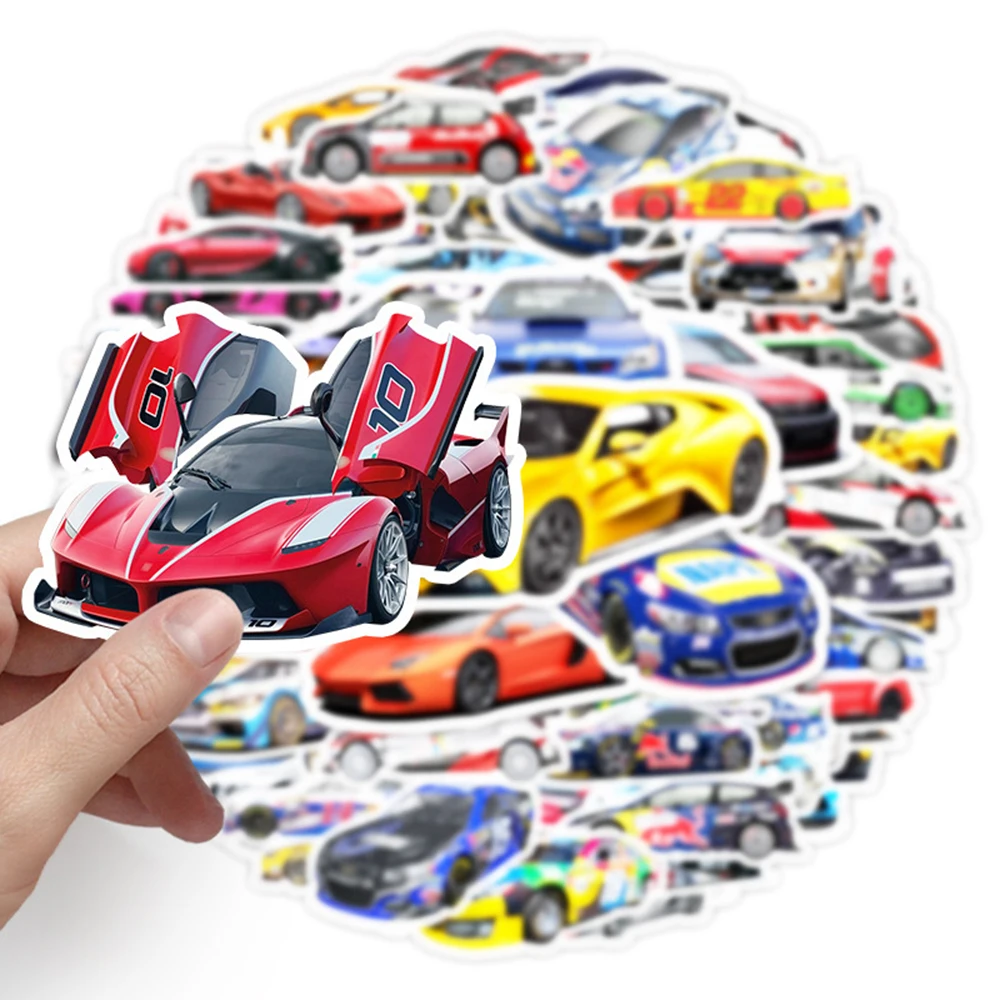 

102PCS Cool Supercar Retrofit Racing Car Sticker DIY Diary Phone Laptop Luggage Skateboard Graffiti Decals Fun for Kids Toys