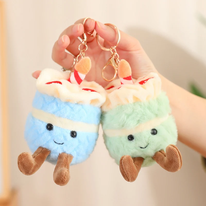16cm Kawaii Cake Plush Keychain Toy Soft Stuffed Plant Succulent Plush Pendant Birthday Gift for Girls Children Kids  Home Decor