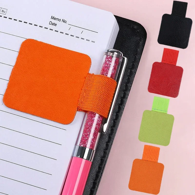 1/2Pcs Self-adhesive Pen Holder Leather Pen Clip Pencil Holder Elastic Loop for Apple Notebook Journals Clipboards Porta Penne