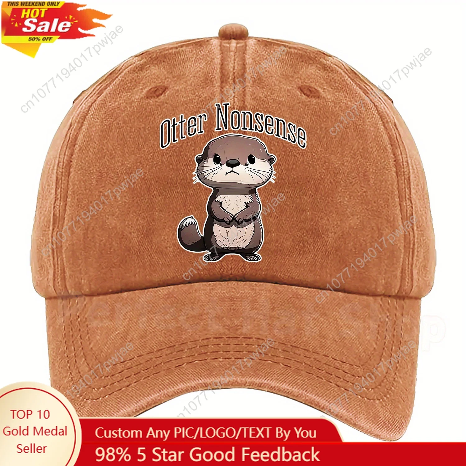 Una linda gorra de béisbol con temática de nutria con el diseño "Otter Nonsense" de @2042@, disponible en varios colores y tamaños ajustables